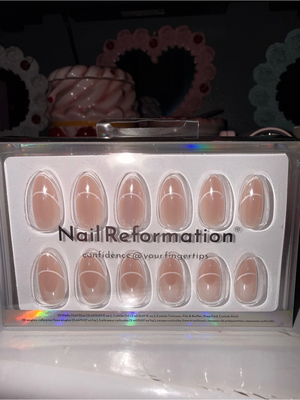 Nail Reformation Nude with Pearlescent/ Chrome Finish Press-On Nails